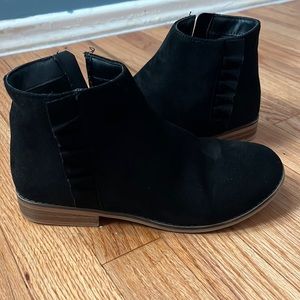 Girls black booties in size 2